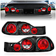 221041 Driver and Passenger Side Halogen Tail Light, Without bulb(s), Clear Lens, Black Interior, Euro Series