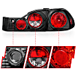 221041 Driver and Passenger Side Halogen Tail Light, Without bulb(s), Clear Lens, Black Interior, Euro Series