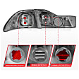 221041 Driver and Passenger Side Halogen Tail Light, Without bulb(s), Clear Lens, Black Interior, Euro Series
