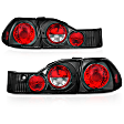 221041 Driver and Passenger Side Halogen Tail Light, Without bulb(s), Clear Lens, Black Interior, Euro Series