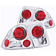221047 Driver and Passenger Side Halogen Tail Light, Without bulb(s), Clear Lens, Chrome Interior, Euro Series