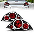 221081 Driver and Passenger Side Halogen Tail Light, Without bulb(s), Clear Lens, Black Interior, Euro Series