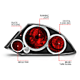 221081 Driver and Passenger Side Halogen Tail Light, Without bulb(s), Clear Lens, Black Interior, Euro Series