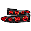 221084 Driver and Passenger Side Halogen Tail Light, Without bulb(s), Clear Lens, Black Interior, Euro Series