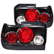 221113 Driver and Passenger Side Halogen Tail Light, With bulb(s), Clear Lens, Black Interior, Euro Series