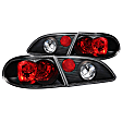 221115 Driver and Passenger Side Halogen Tail Light, Without bulb(s), Clear Lens, Black Interior, Euro Series