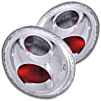 221118 Driver and Passenger Side Halogen Tail Light, With bulb(s), Clear Lens, Chrome Interior, Euro Series