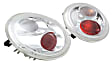 221118 Driver and Passenger Side Halogen Tail Light, With bulb(s), Clear Lens, Chrome Interior, Euro Series