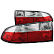 221131 Driver and Passenger Side Halogen Tail Light, Without bulb(s), Red & Clear Lens, Chrome Interior, Euro Series