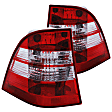 221134 Driver and Passenger Side Halogen Tail Light, With bulb(s), Clear Lens, Chrome Interior, Euro Series