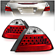 221143 Driver and Passenger Side Halogen Tail Light, Without bulb(s), Red & Clear Lens, Chrome Interior, Euro Series