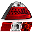 221143 Driver and Passenger Side Halogen Tail Light, Without bulb(s), Red & Clear Lens, Chrome Interior, Euro Series