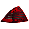 221151 Driver and Passenger Side Halogen Tail Light, Without bulb(s), Red & Smoked Lens, Chrome Interior, Euro Series