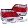 221153 Driver and Passenger Side Halogen Tail Light, Without bulb(s), Red & Clear Lens, Chrome Interior, Euro Series