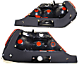 221153 Driver and Passenger Side Halogen Tail Light, Without bulb(s), Red & Clear Lens, Chrome Interior, Euro Series