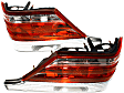 221153 Driver and Passenger Side Halogen Tail Light, Without bulb(s), Red & Clear Lens, Chrome Interior, Euro Series