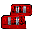 221166 Driver and Passenger Side Halogen Tail Light, Without bulb(s), Red & Clear Lens, Chrome Interior, Euro Series