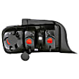 221166 Driver and Passenger Side Halogen Tail Light, Without bulb(s), Red & Clear Lens, Chrome Interior, Euro Series