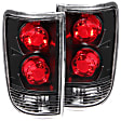 221173 Driver and Passenger Side Halogen Tail Light, Without bulb(s), Dark Smoked Lens, Black Interior, Euro Series