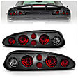 221175 Driver and Passenger Side Halogen Tail Light, Without bulb(s), Dark Smoked Lens, Black Interior, Euro Series