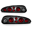 221175 Driver and Passenger Side Halogen Tail Light, Without bulb(s), Dark Smoked Lens, Black Interior, Euro Series