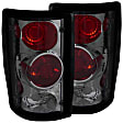 221183 Driver and Passenger Side Halogen Tail Light, Without bulb(s), Smoked Lens, Chrome Interior, Euro Series