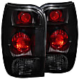 221186 Driver and Passenger Side Halogen Tail Light, Without bulb(s), Dark Smoked Lens, Black Interior, Euro Series