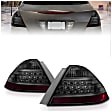 221192 Driver and Passenger Side Halogen Tail Light, Without bulb(s), Smoked Lens, Chrome Interior, Euro Series