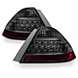 221192 Driver and Passenger Side Halogen Tail Light, Without bulb(s), Smoked Lens, Chrome Interior, Euro Series