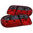 221207 Driver and Passenger Side Halogen Tail Light, Without bulb(s), Red & Smoked Lens, Chrome Interior, Euro Series