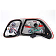 221207 Driver and Passenger Side Halogen Tail Light, Without bulb(s), Red & Smoked Lens, Chrome Interior, Euro Series