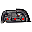 221215 Driver and Passenger Side Halogen Tail Light, Without bulb(s), Red & Clear Lens, Chrome Interior, Euro Series
