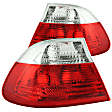 221217 Driver and Passenger Side Halogen Tail Light, Without bulb(s), Red & Clear Lens, Chrome Interior, Euro Series
