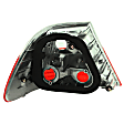 221217 Driver and Passenger Side Halogen Tail Light, Without bulb(s), Red & Clear Lens, Chrome Interior, Euro Series
