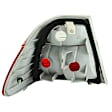 221218 Driver and Passenger Side Halogen Tail Light, Without bulb(s), Red & Clear Lens, Chrome Interior, Euro Series