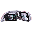221220 Driver and Passenger Side Halogen Tail Light, With bulb(s), Red & Clear Lens, Chrome Interior, Euro Series
