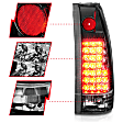 311006 Driver and Passenger Side LED Tail Light, With bulb(s), Clear Lens, Black Interior, LED Series