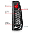 311006 Driver and Passenger Side LED Tail Light, With bulb(s), Clear Lens, Black Interior, LED Series