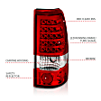 311010 Driver and Passenger Side LED Tail Light, With bulb(s), Red & Clear Lens, Chrome Interior, Fleetside, LED Series