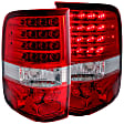 311022 Driver and Passenger Side LED Tail Light, With bulb(s), Red & Clear Lens, Chrome Interior, LED Series