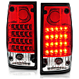 311043 Driver and Passenger Side LED Tail Light, With bulb(s), Red & Clear Lens, Chrome Interior, LED Series