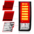 311068 Driver and Passenger Side LED Tail Light, With bulb(s), Red & Clear Lens, Chrome Interior, LED Series