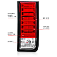 311068 Driver and Passenger Side LED Tail Light, With bulb(s), Red & Clear Lens, Chrome Interior, LED Series