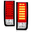311068 Driver and Passenger Side LED Tail Light, With bulb(s), Red & Clear Lens, Chrome Interior, LED Series