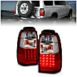 311070 Driver and Passenger Side LED Tail Light, With bulb(s), Red & Clear Lens, Chrome Interior, LED Series