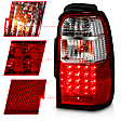 311070 Driver and Passenger Side LED Tail Light, With bulb(s), Red & Clear Lens, Chrome Interior, LED Series