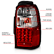 311070 Driver and Passenger Side LED Tail Light, With bulb(s), Red & Clear Lens, Chrome Interior, LED Series