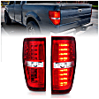 311139 Driver and Passenger Side LED Tail Light, With bulb(s), Red & Clear Lens, Chrome Interior, LED Series