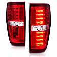 311139 Driver and Passenger Side LED Tail Light, With bulb(s), Red & Clear Lens, Chrome Interior, LED Series