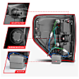 311139 Driver and Passenger Side LED Tail Light, With bulb(s), Red & Clear Lens, Chrome Interior, LED Series